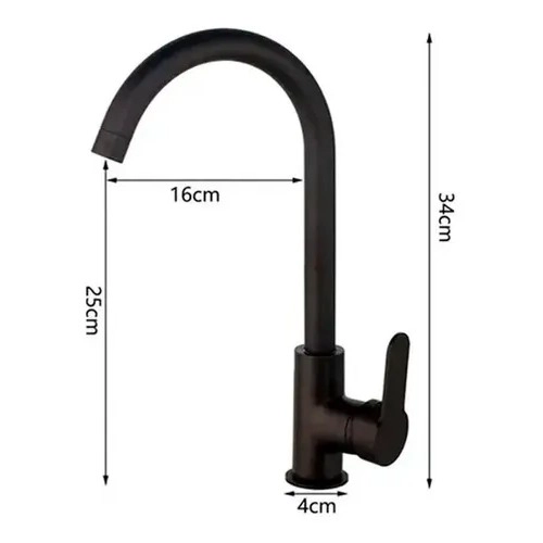 LLAVE GRIFERIA LAVAPLATOS MONOMANDO CUELLO CISNE GIRATORIO NEGRO MATE FRIO CALOR - 3