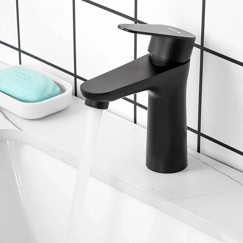 LLAVE GRIFERIA LAVAMANOS MONOMANDO PARA BAÑO NEGRO MATE FRIO CALOR TAP05 - 2