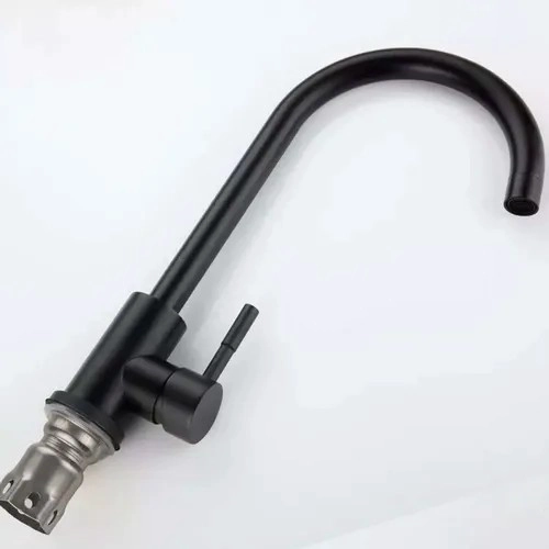 LLAVE GRIFERIA LAVAPLATOS MONOMANDO CUELLO ALTO GIRATORIO ACERO INOXIDABLE NEGRO TAP10 - 2