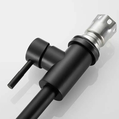 LLAVE GRIFERIA LAVAPLATOS MONOMANDO CUELLO ALTO GIRATORIO ACERO INOXIDABLE NEGRO TAP10 - 4