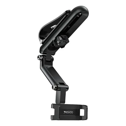 SOPORTE CELULAR AUTO COLGANTE TIPO PINZA YESIDO C194 PARA ESPEJO RETROVISOR Y PARASOL NEGRO - 1