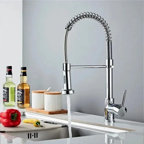 LLAVE GRIFERIA LAVAPLATOS CUELLO CISNE FLEXIBLE CON ROCIADOR PLATEADO TAP03 - 5