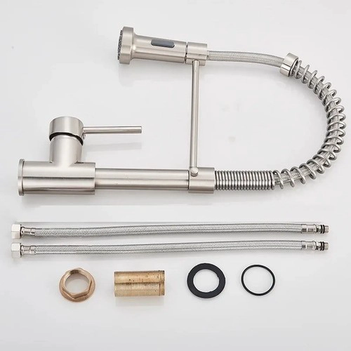 LLAVE GRIFERIA LAVAPLATOS CUELLO CISNE FLEXIBLE CON ROCIADOR PLATEADO TAP03 - 8