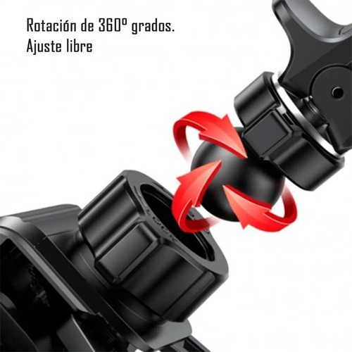 SOPORTE CELULAR PARA AUTO REJILLA DE VENTILACION YESIDO C166 NEGRO - 4