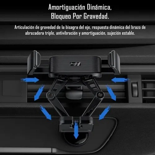 SOPORTE CELULAR PARA AUTO REJILLA DE VENTILACION YESIDO C166 NEGRO - 5