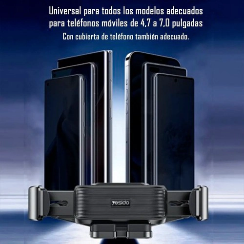 SOPORTE CELULAR PARA AUTO REJILLA DE VENTILACION YESIDO C166 NEGRO - 8