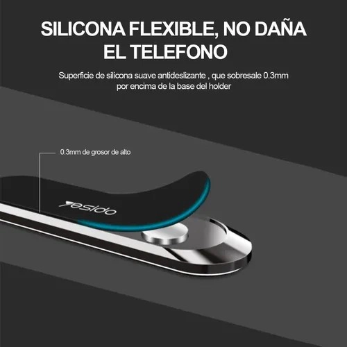SOPORTE CELULAR MAGNETICO PARA AUTO YESIDO C55 PREMIUM PLATEADO - 8