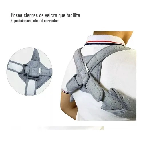 CORRECTOR DE POSTURA PARA ESPALDA UNISEX GRIS TALLA L - 3