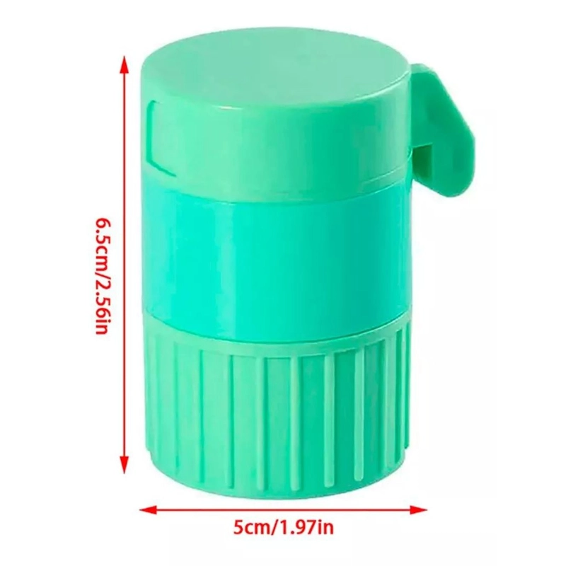 PASTILLERO CONTENEDOR CORTADOR Y MOLEDOR PORTATIL 4 EN 1 VERDE - 6