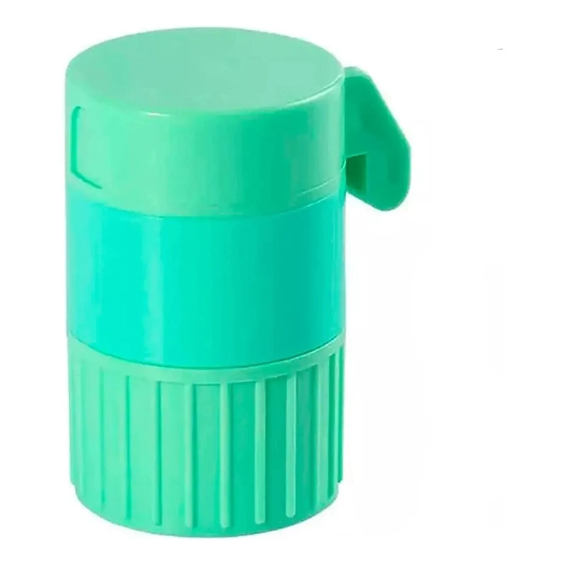 PASTILLERO CONTENEDOR CORTADOR Y MOLEDOR PORTATIL 4 EN 1 VERDE - 8