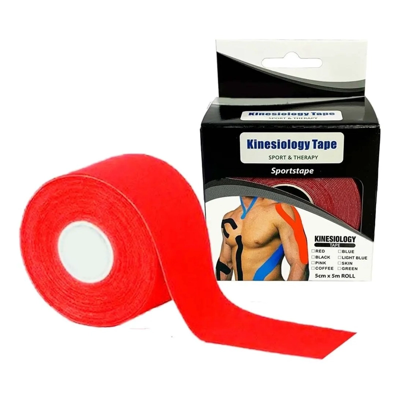 VENDA KINESIOLOGICA DE 5 CM X 5 MTS CINTA TAPE NEUROMUSCULAR ROJO - 2
