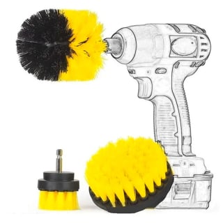 KIT DE 3 CEPILLOS PARA TALADRO PULIDORA LIMPIEZA AUTO TAPIZ - 1