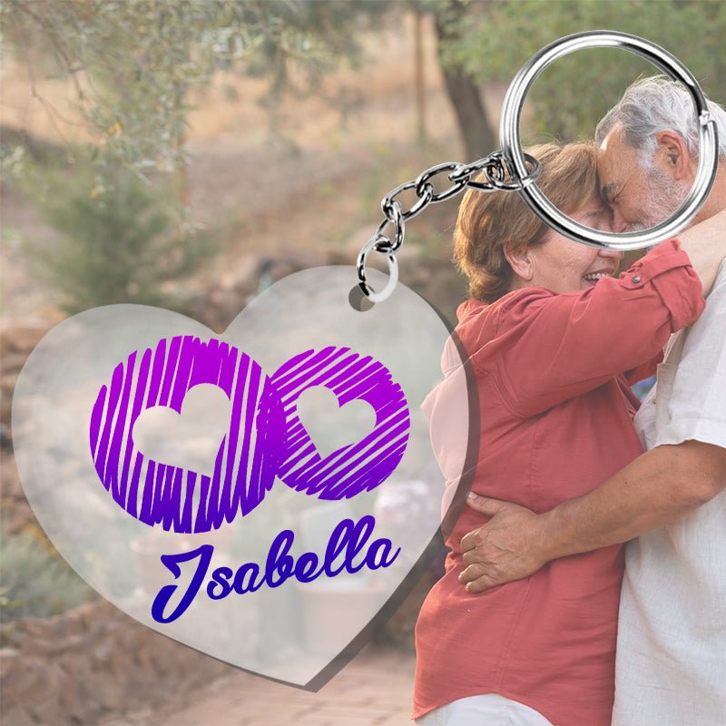 50 LLAVEROS ACRÍLICOS CORAZÓN TRANSPARENTE PUBLICITARIO - 2