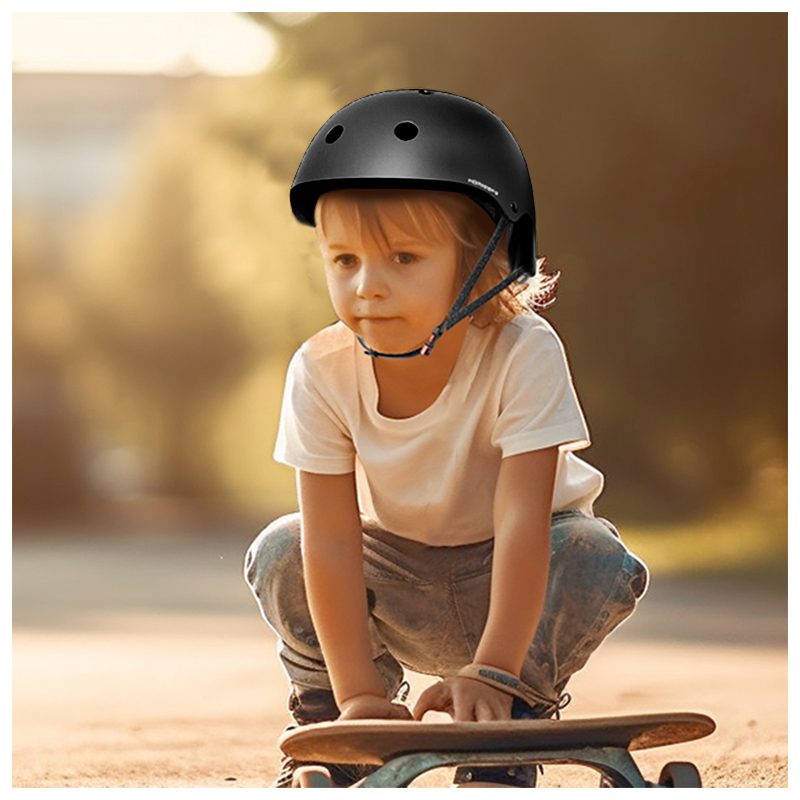 SET DE PROTECCIÓN NIÑO CASCO RODILLERA CODERA MUÑEQUERA NEGRO - 2