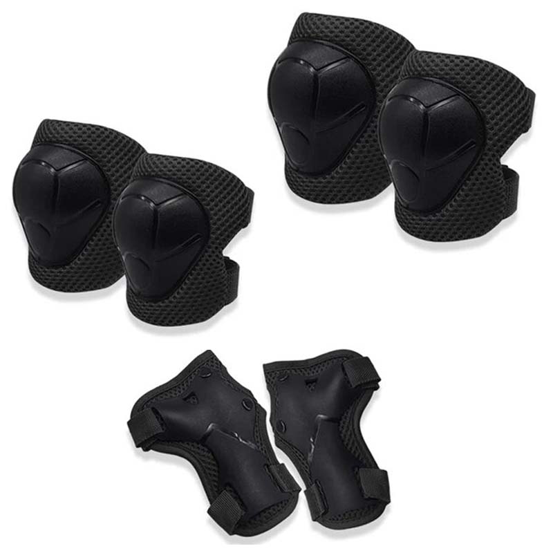 SET DE PROTECCIÓN NIÑO CASCO RODILLERA CODERA MUÑEQUERA NEGRO - 4