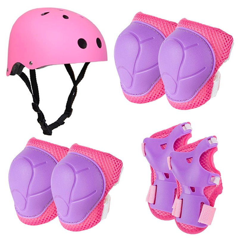 SET DE PROTECCIÓN NIÑA ROSADO CASCO RODILLERA CODERA MUÑEQUERA - 1