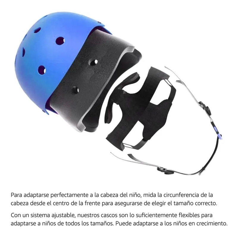 SET DE PROTECCION NIÑO AZUL CASCO RODILLERA CODERA MUÑEQUERA - 4