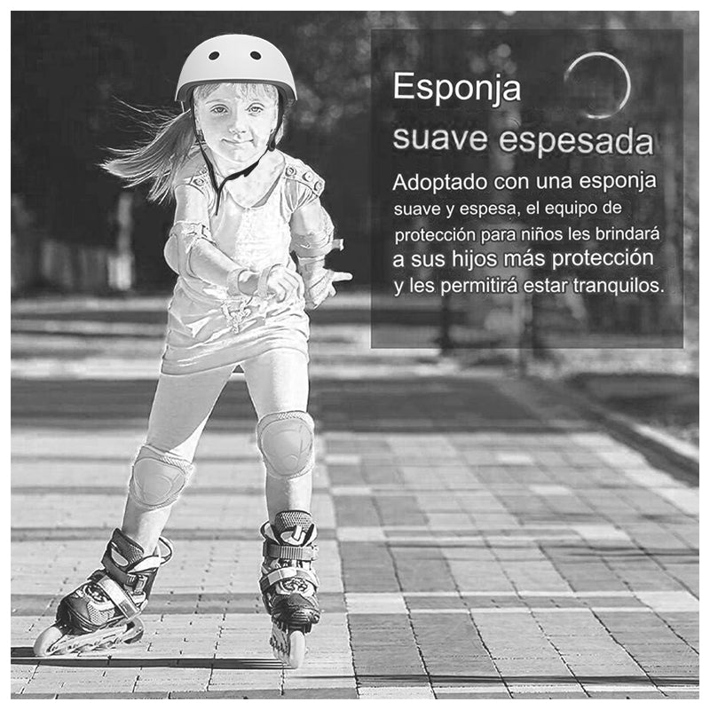 SET DE PROTECCIÓN NIÑA BLANCO CASCO RODILLERA CODERA MUÑEQUERA - 4