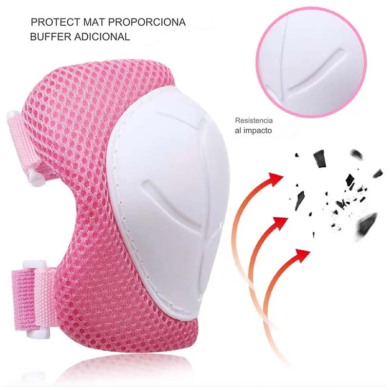 SET DE PROTECCIÓN NIÑA BLANCO CASCO RODILLERA CODERA MUÑEQUERA - 5