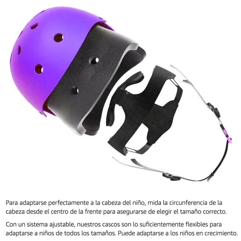 SET DE PROTECCIÓN NIÑA MORADO CASCO RODILLERA CODERA MUÑEQUERA - 5