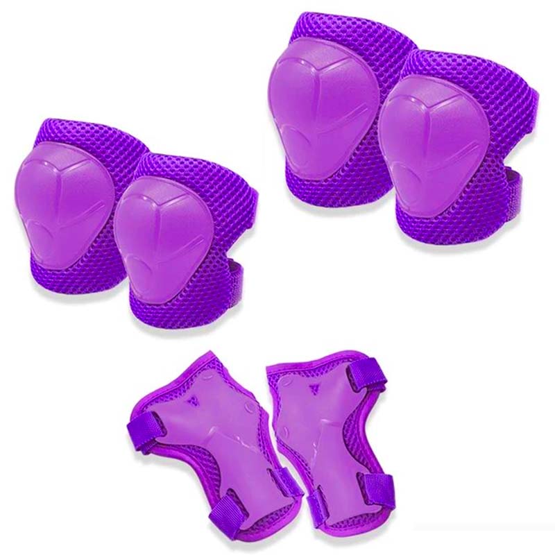 SET DE PROTECCIÓN NIÑA MORADO CASCO RODILLERA CODERA MUÑEQUERA - 6