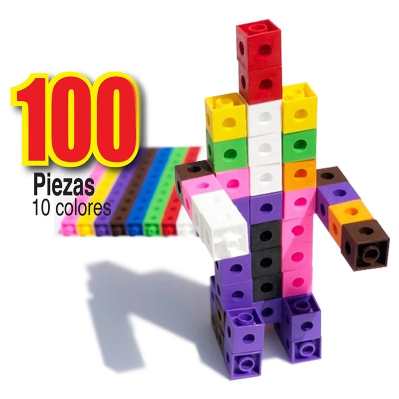 CUBOS MULTIENCAJE UNIFIX 100 PIEZAS NIÑOS APRENDIZAJE - 4