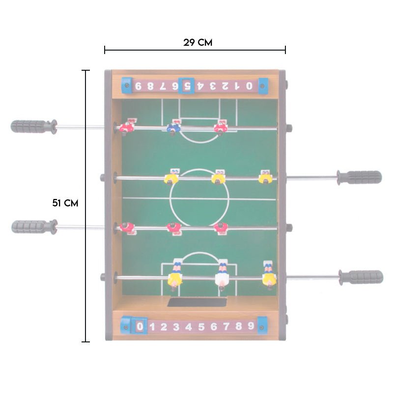 MINI TACA TACA MADERA NIÑOS FÚTBOL PORTÁTIL FUTBOLÍN - 5
