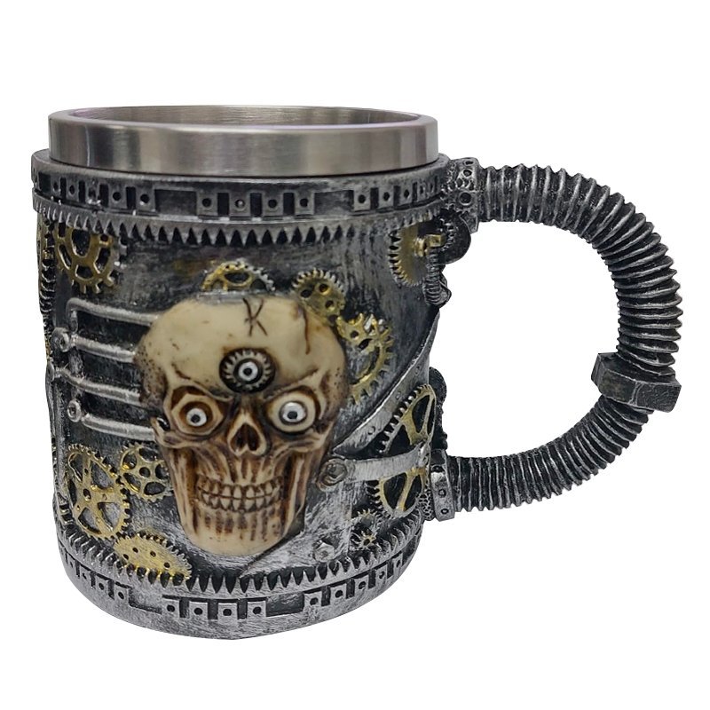 TAZA TAZON MUG CALAVERA DEL TIEMPO 400ML MEDIEVAL VIKINGO - 1