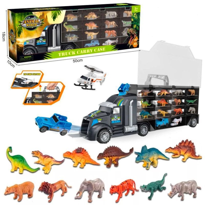 CAMION DINOSAURIOS Y ANIMALES JURASSIC PARK JUGUETE NIÑOS - 1