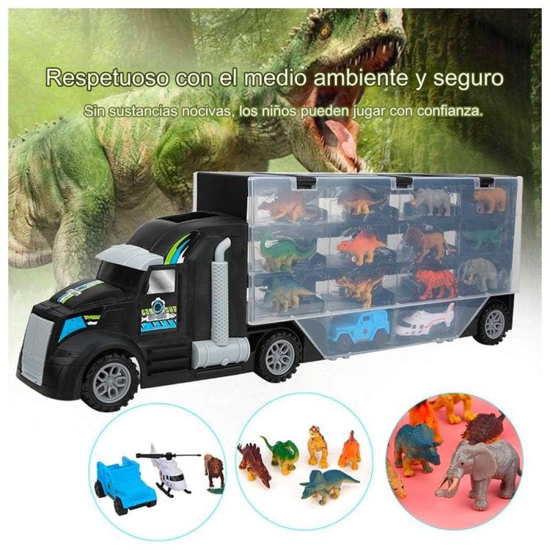 CAMION DINOSAURIOS Y ANIMALES JURASSIC PARK JUGUETE NIÑOS - 3