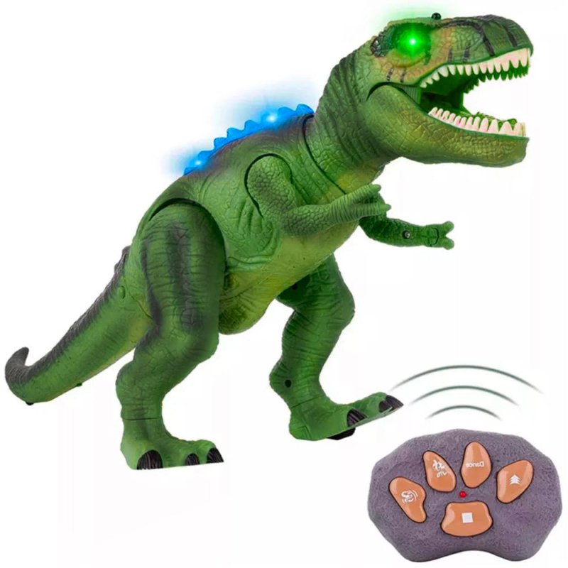 DINOSAURIO T-REX VERDE CONTROL REMOTO LUCES LED Y SONIDOS NIÑOS - 5