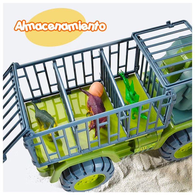 CAMION TRANSPORTADOR DE DINOSAURIOS TIRANOSAURIO REX JUGUETE - 7