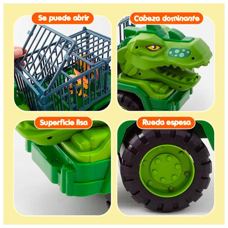 CAMION TRANSPORTADOR DE DINOSAURIOS TIRANOSAURIO REX JUGUETE - 8