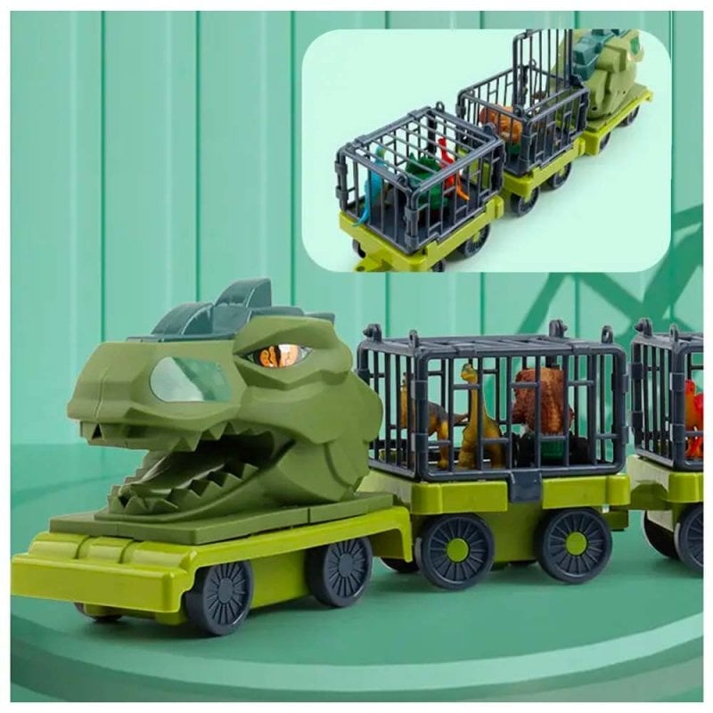CAMIÓN TRANSPORTADOR DE DINOSAURIOS CON JAULA NIÑOS JUGUETE - 2