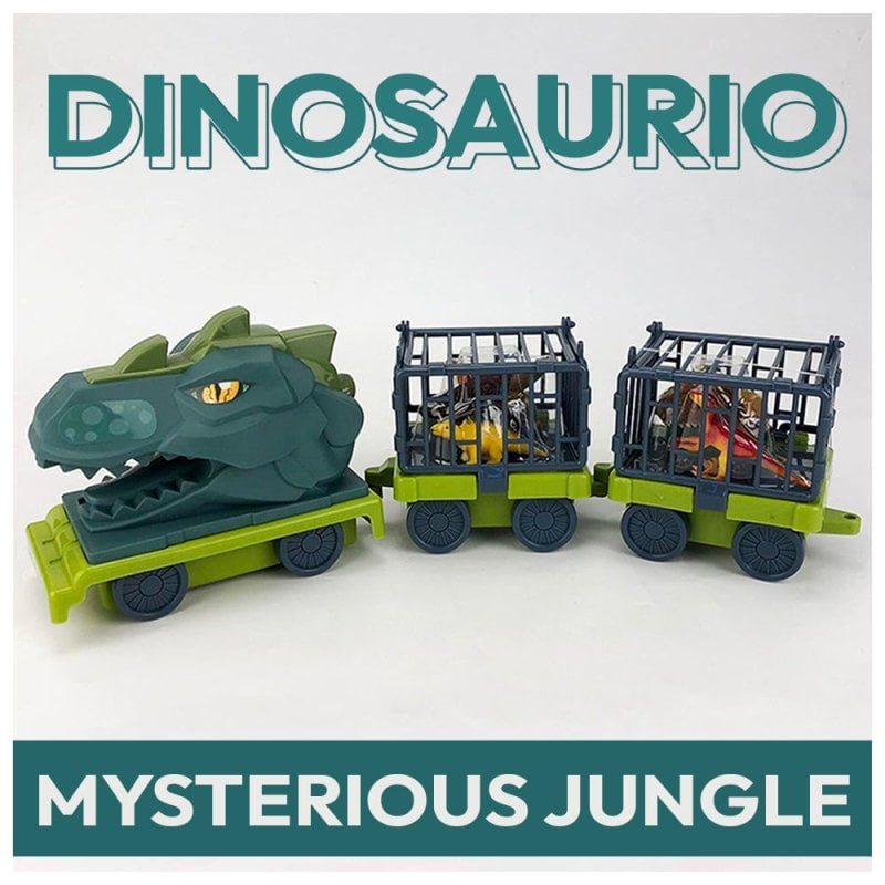 CAMIÓN TRANSPORTADOR DE DINOSAURIOS CON JAULA NIÑOS JUGUETE - 3