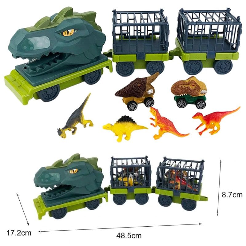 CAMIÓN TRANSPORTADOR DE DINOSAURIOS CON JAULA NIÑOS JUGUETE - 5
