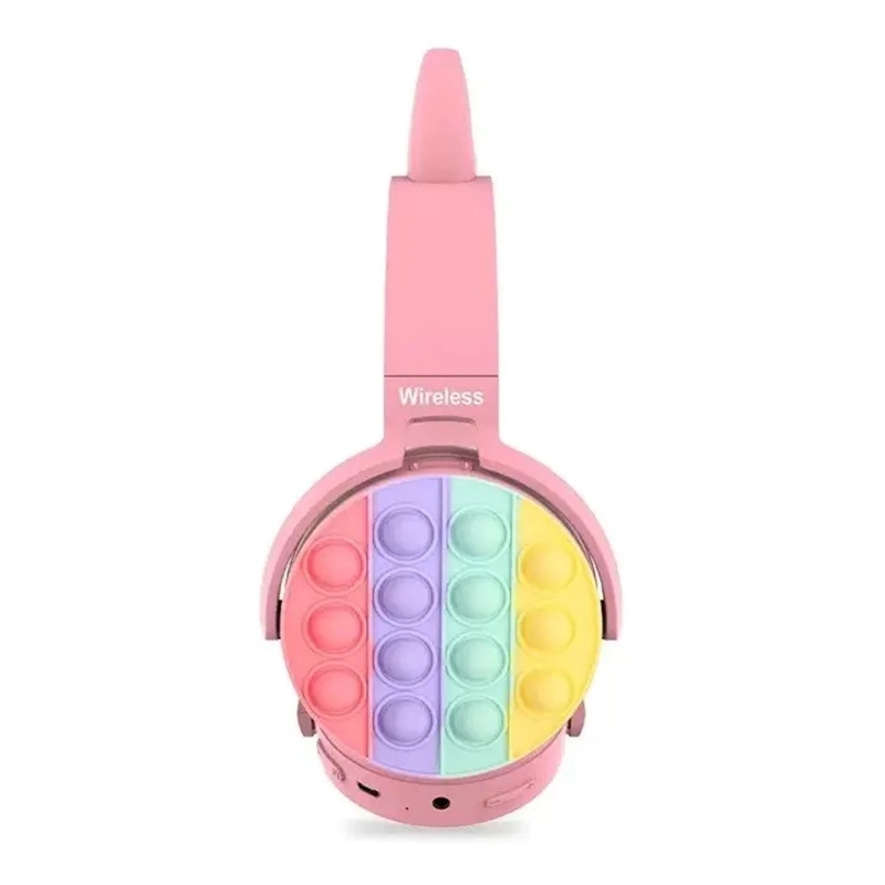 AUDIFONOS BLUETOOTH INALAMBRICO OREJAS GATO POP IT NIÑAS - 5
