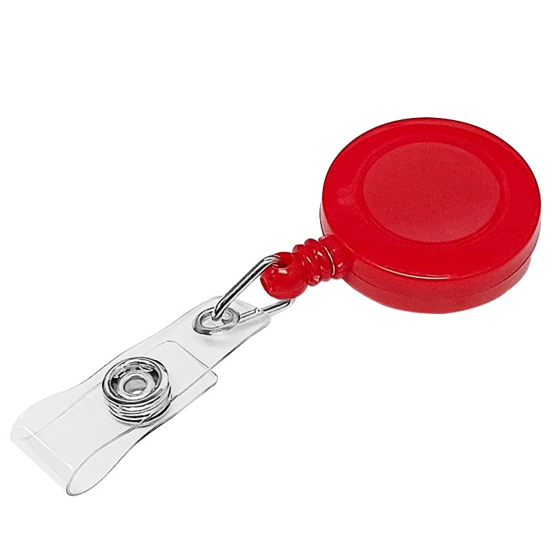 PACK 10 PORTA CREDENCIALES YOYO RETRACTIL ROJO - 3