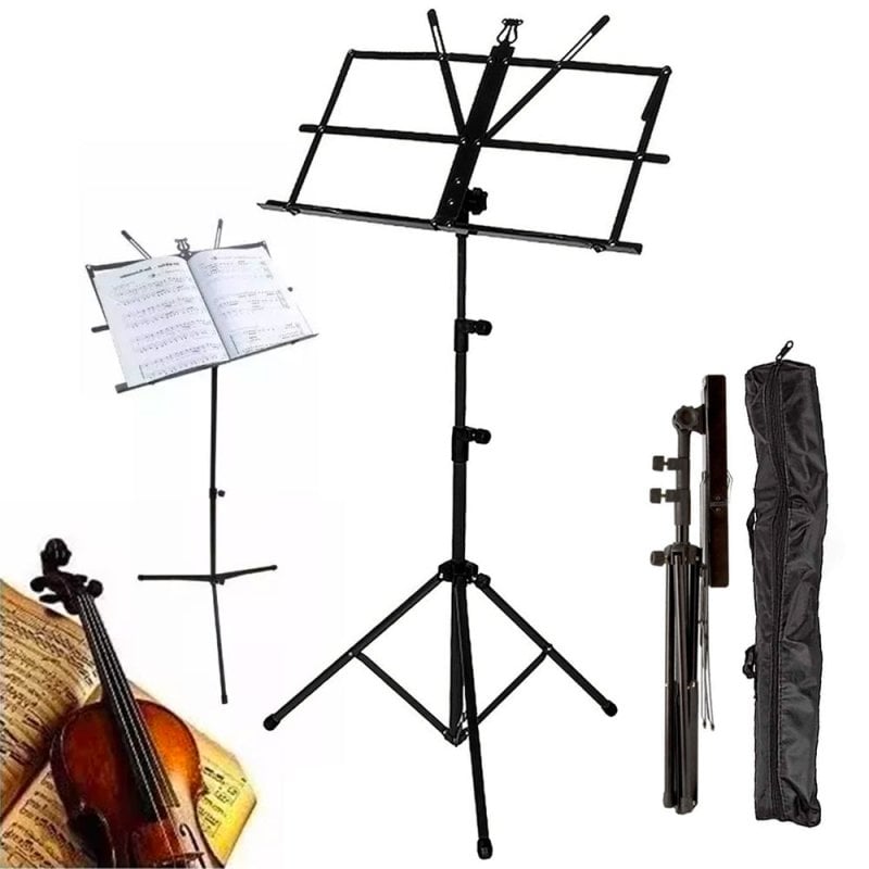 ATRIL DE PARTITURA ALTURA REGULABLE PLEGABLE CON FUNDA - 1