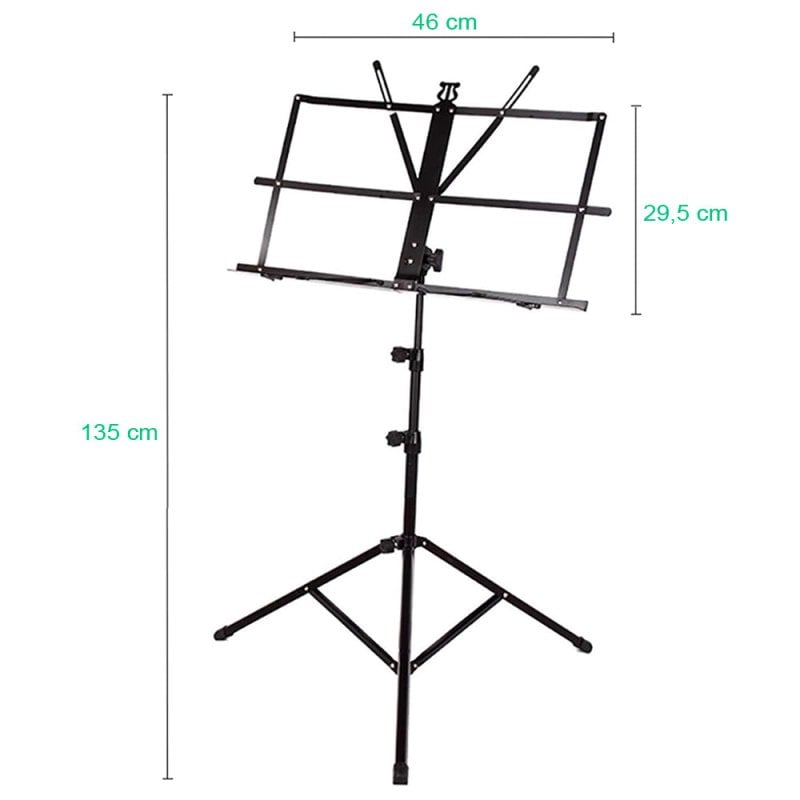 ATRIL DE PARTITURA ALTURA REGULABLE PLEGABLE CON FUNDA - 3
