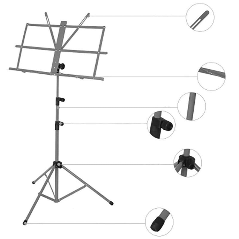 ATRIL DE PARTITURA ALTURA REGULABLE PLEGABLE CON FUNDA - 4