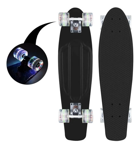 SKATE PENNY PATINETA NEGRO RUEDAS LED NIÑOS / LHUA STORE - 1