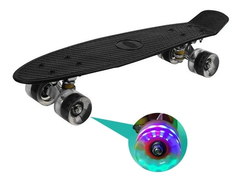 SKATE PENNY PATINETA NEGRO RUEDAS LED NIÑOS / LHUA STORE - 2