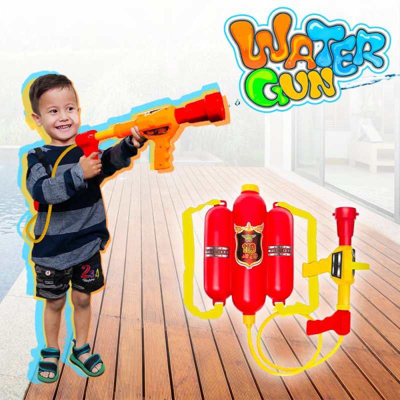 MOCHILA BOMBERO PISTOLA LANZA AGUA CHORRO NIÑOS JUGUETE - 2