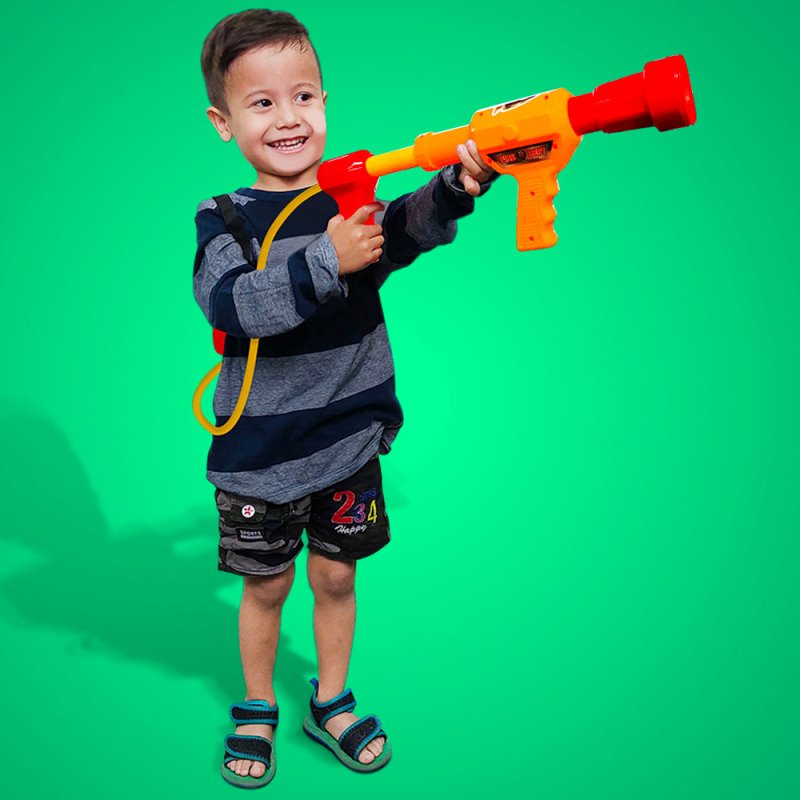 MOCHILA BOMBERO PISTOLA LANZA AGUA CHORRO NIÑOS JUGUETE - 3