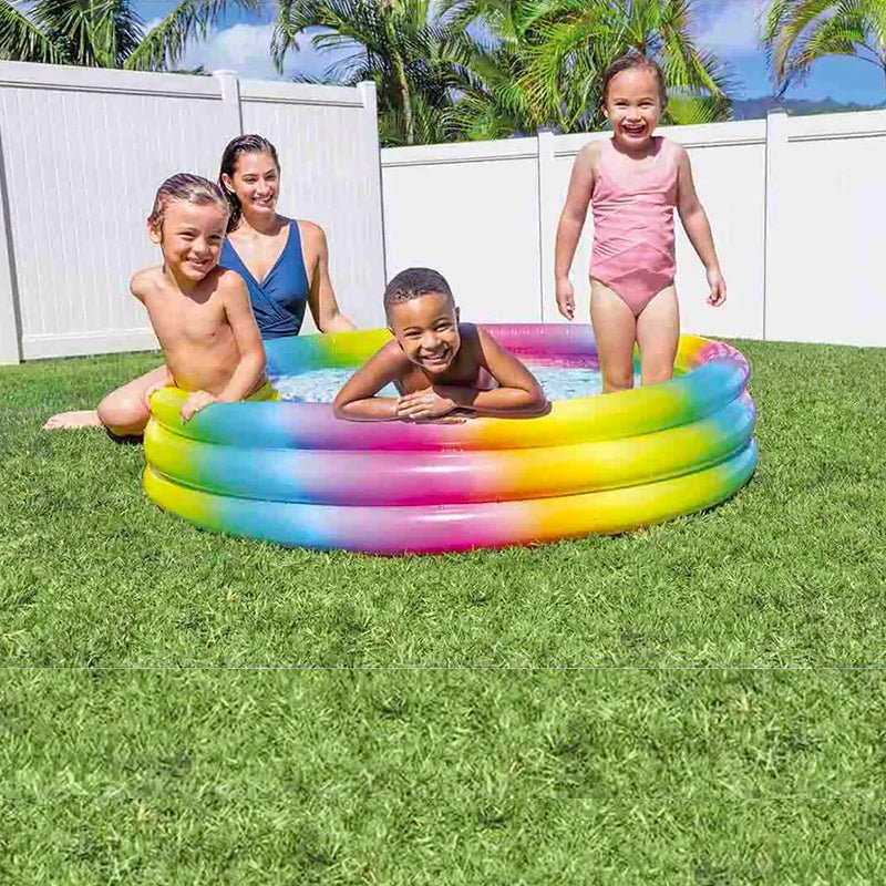 PISCINA INFLABLE RAINBOW 3 ANILLOS 80CM VERANO NIÑOS - 2