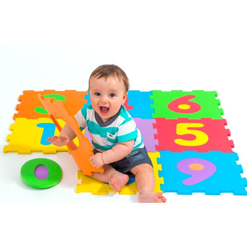 ALFOMBRA GOMA EVA SET 10 CUADROS NUMEROS 30X30 BEBES NIÑOS - 1