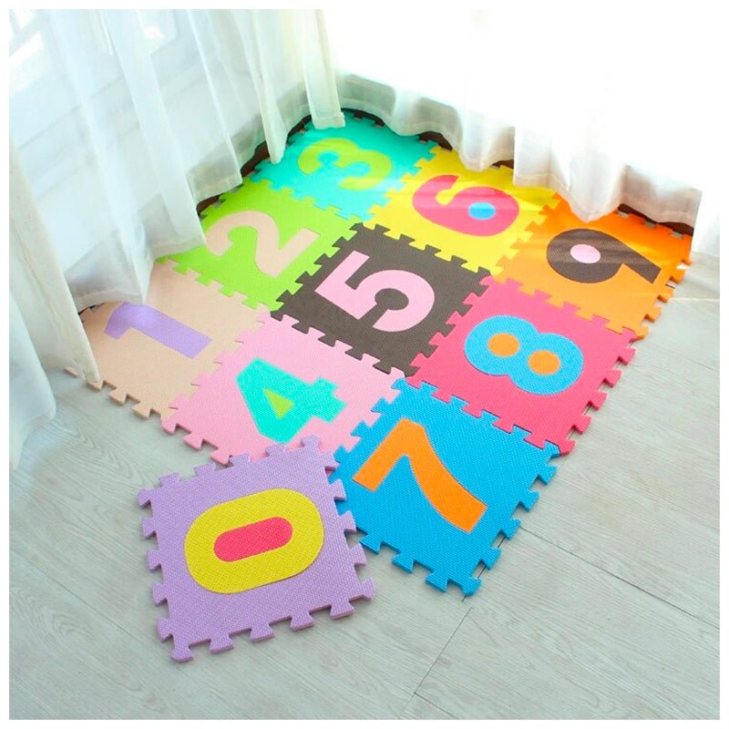 ALFOMBRA GOMA EVA SET 10 CUADROS NUMEROS 30X30 BEBES NIÑOS - 2
