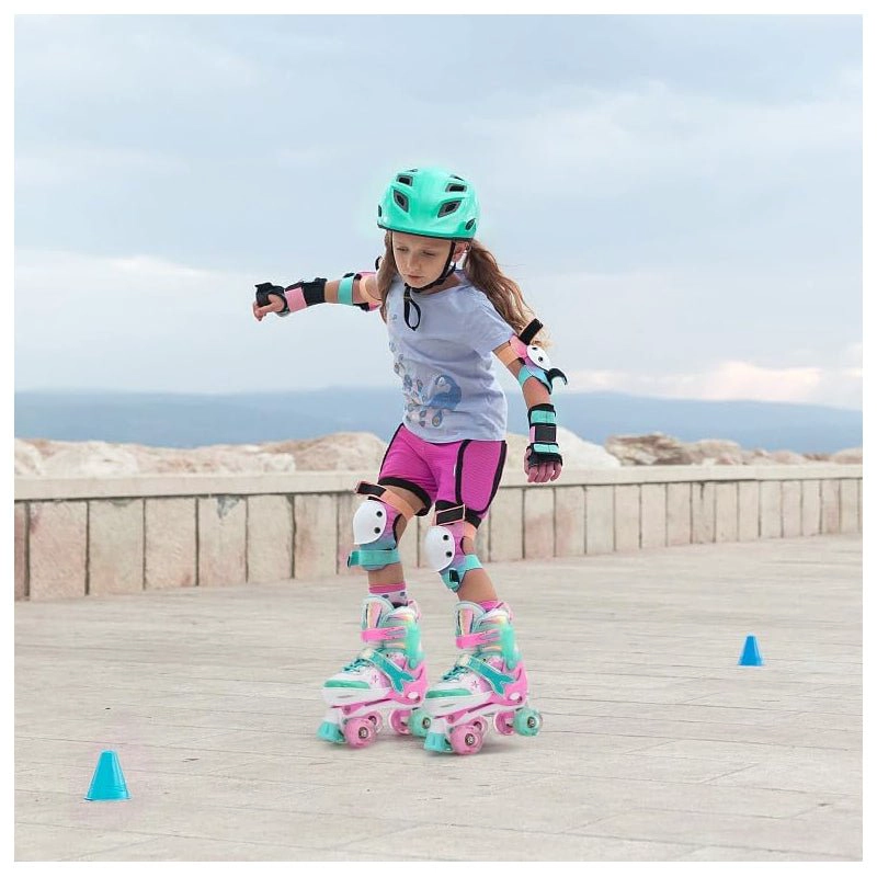 PATINES 4 RUEDAS LED RUPU NIÑAS AJUSTABLE SIRENA AQUAGREEN - 2