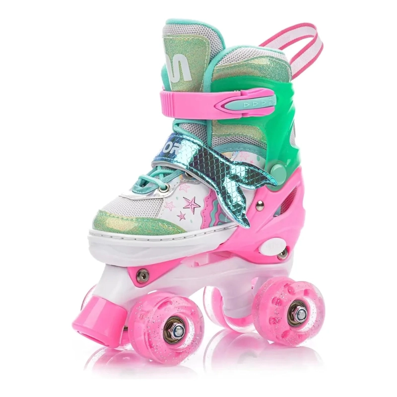 PATINES 4 RUEDAS LED RUPU NIÑAS AJUSTABLE SIRENA AQUAGREEN - 9